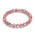 Bracelet en verre à bulles en argent sterling 925 | Meringue magenta
